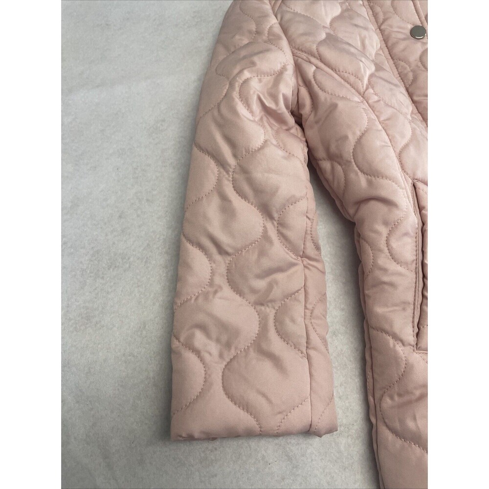 SO Quilted Barn Jacket/Coat Sz Girls 14/16 Pink Lightweight pockets snap zipper - Picture 8 of 14